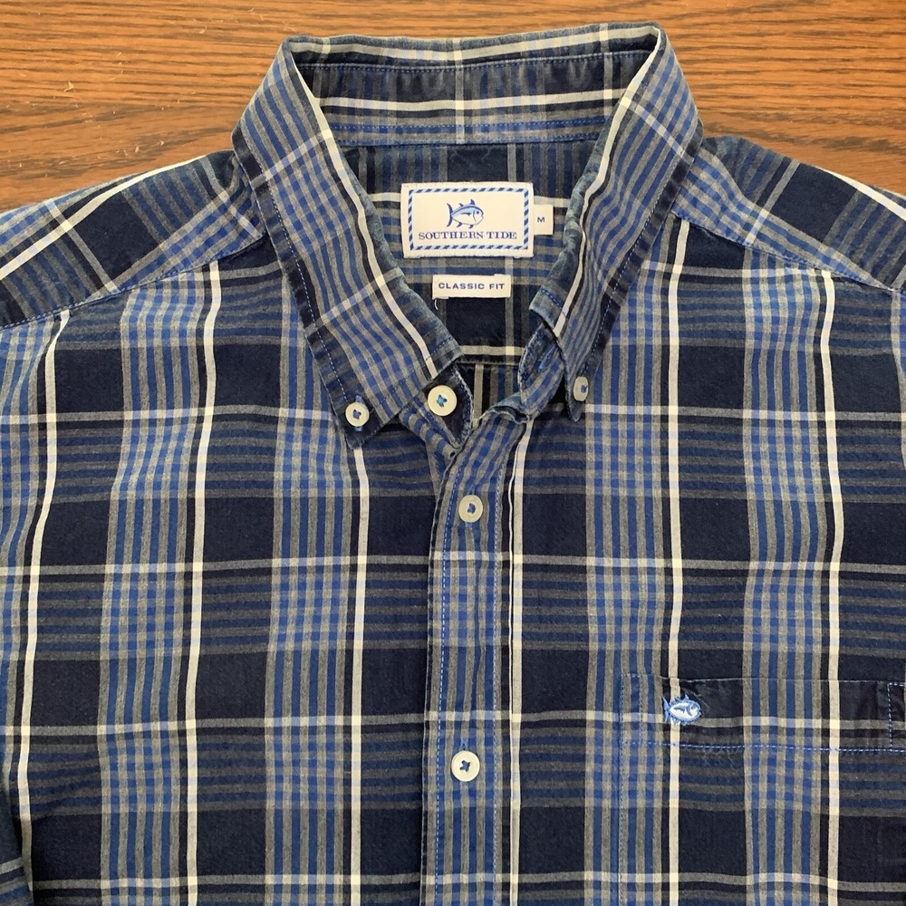 Southern Tide Shirt Mens Medium Classic Fit Long Sleeve Button Down Plaid